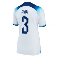 Koszulka piłkarska Anglia Luke Shaw #3 Strój Domowy dla kobiety MŚ 2022 tanio Krótki Rękaw